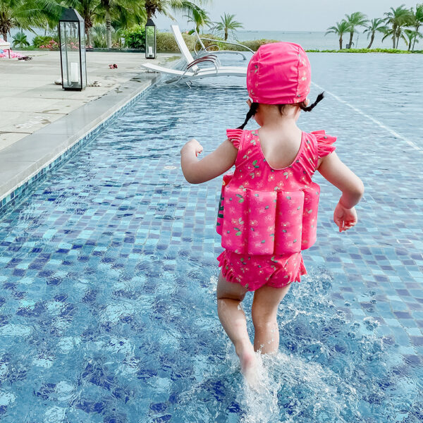 cartoon girl ruffle floatsuit