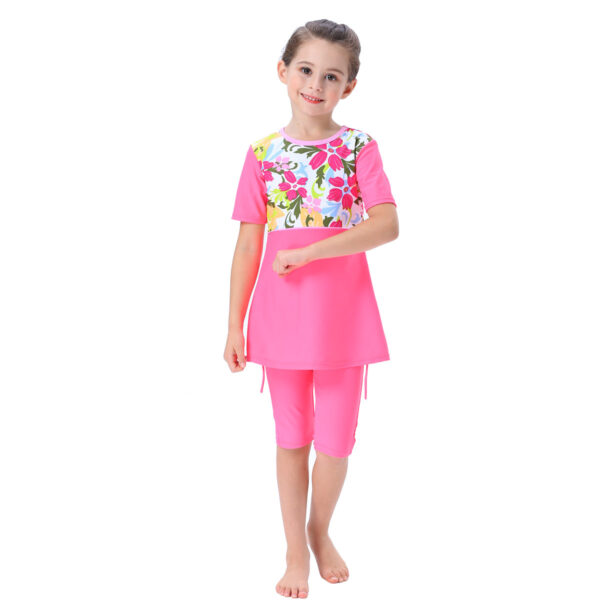 girls muslim swimsuit two pieces swimwear