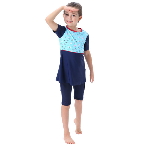 girls muslim swimsuit two pieces swimwear