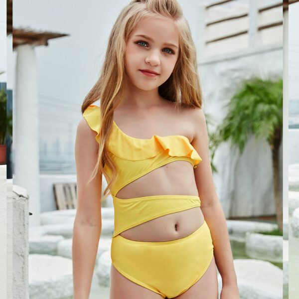 yellow bikini one piece swimsuit for girls