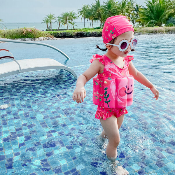 cartoon girl ruffle floatsuit