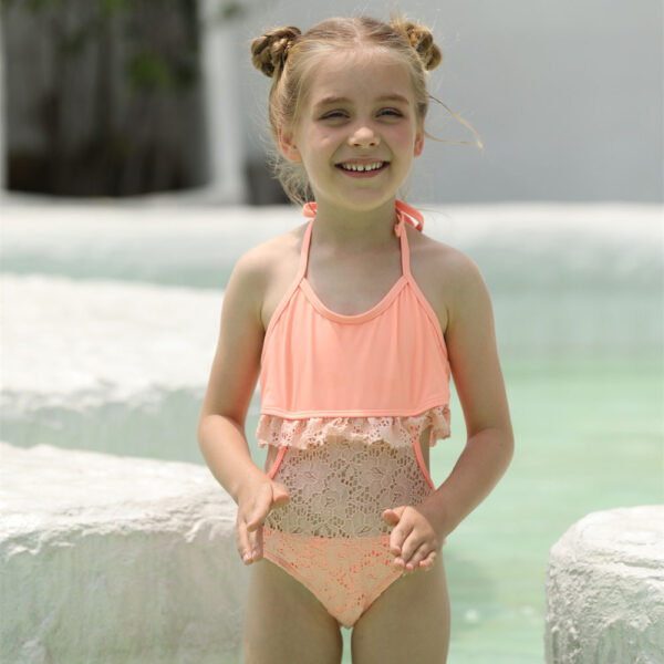 girls lace bikini one piece swimsuit