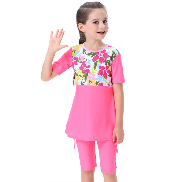 girls muslim swimsuit two pieces swimwear