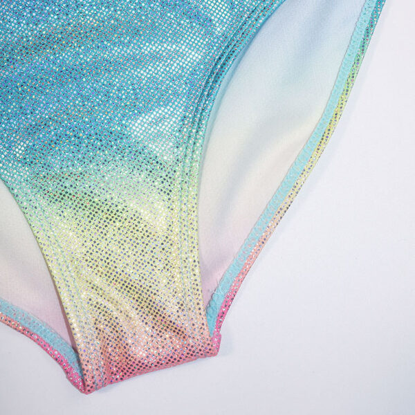 shiny bikini one piece swimsuit for girls