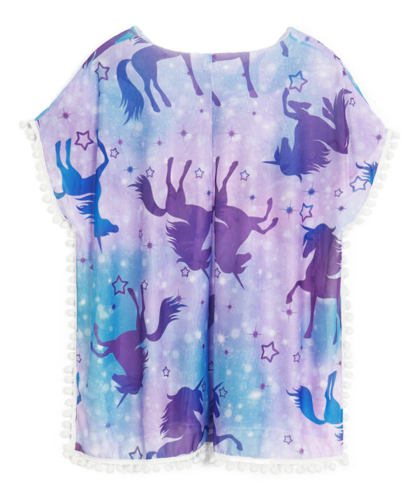 unicorn cover up for girls rainbow swimsuit beach dress top with pompom tassel