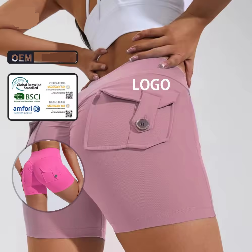 womens fitness fashion scrunch butt short yoga leggings with pocket