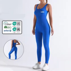 seamless bodysuits yoga one piece spring dance gym fitness one piece sets ribbed tight long sleeve yoga jumpsuit for women