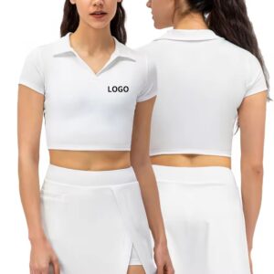 cropped polo shirt for women stylish women's golf polo shirt