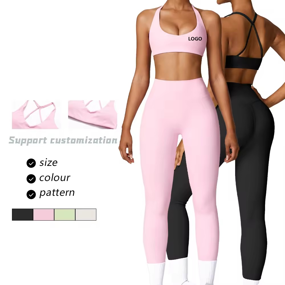 fitness cross back top compression sports bra