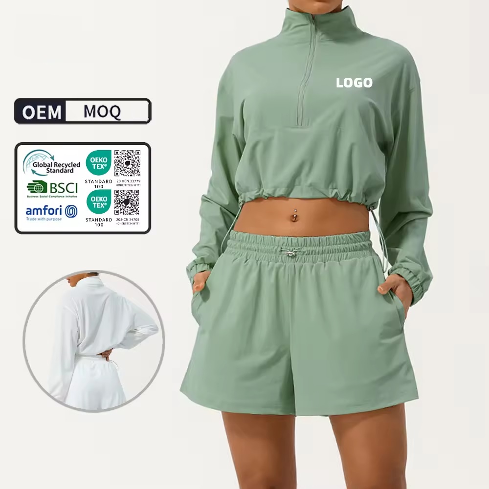 new fashion spring autumn lady windbreaker short crop jacket for women