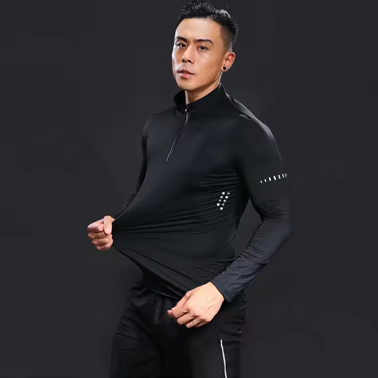 oem for activewear short set 1/4 zip fall custom quality long sleeve apparel man active wear